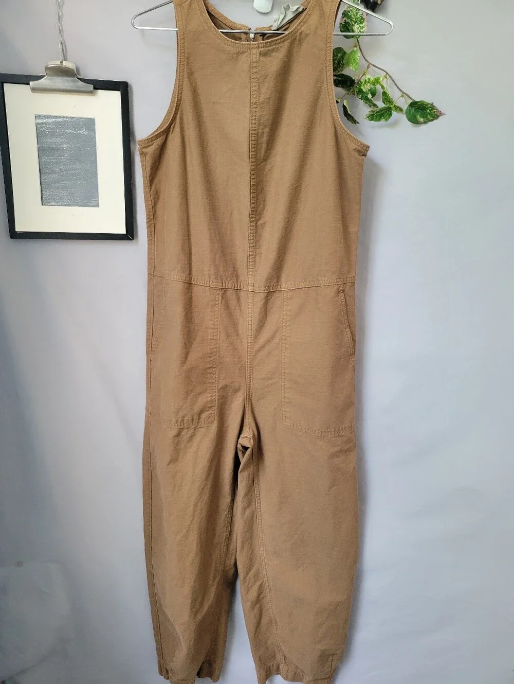 Everlane Fatigue Organic Cotton Barrel Leg Jumpsuit Brown 2